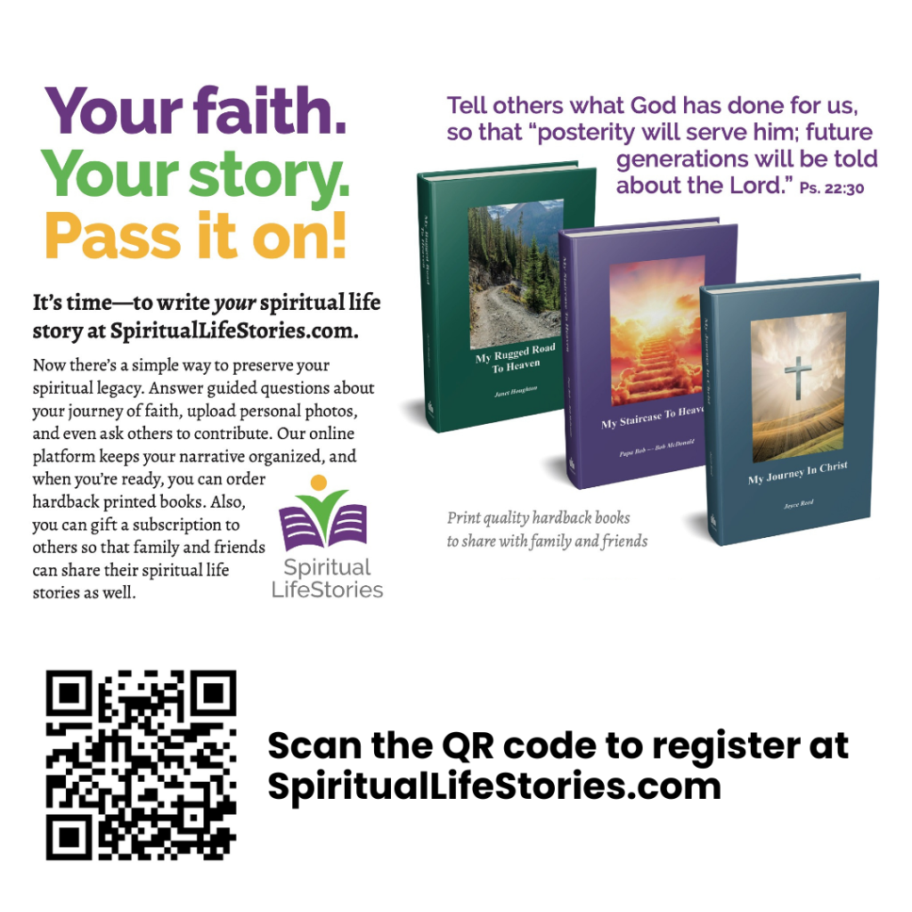 spiritual life stories info & QR code